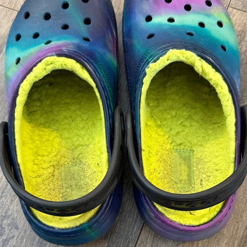 CROCS Kids Slippers in Blue, Purple, and Green